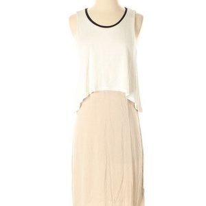 White and Nude Color block dress